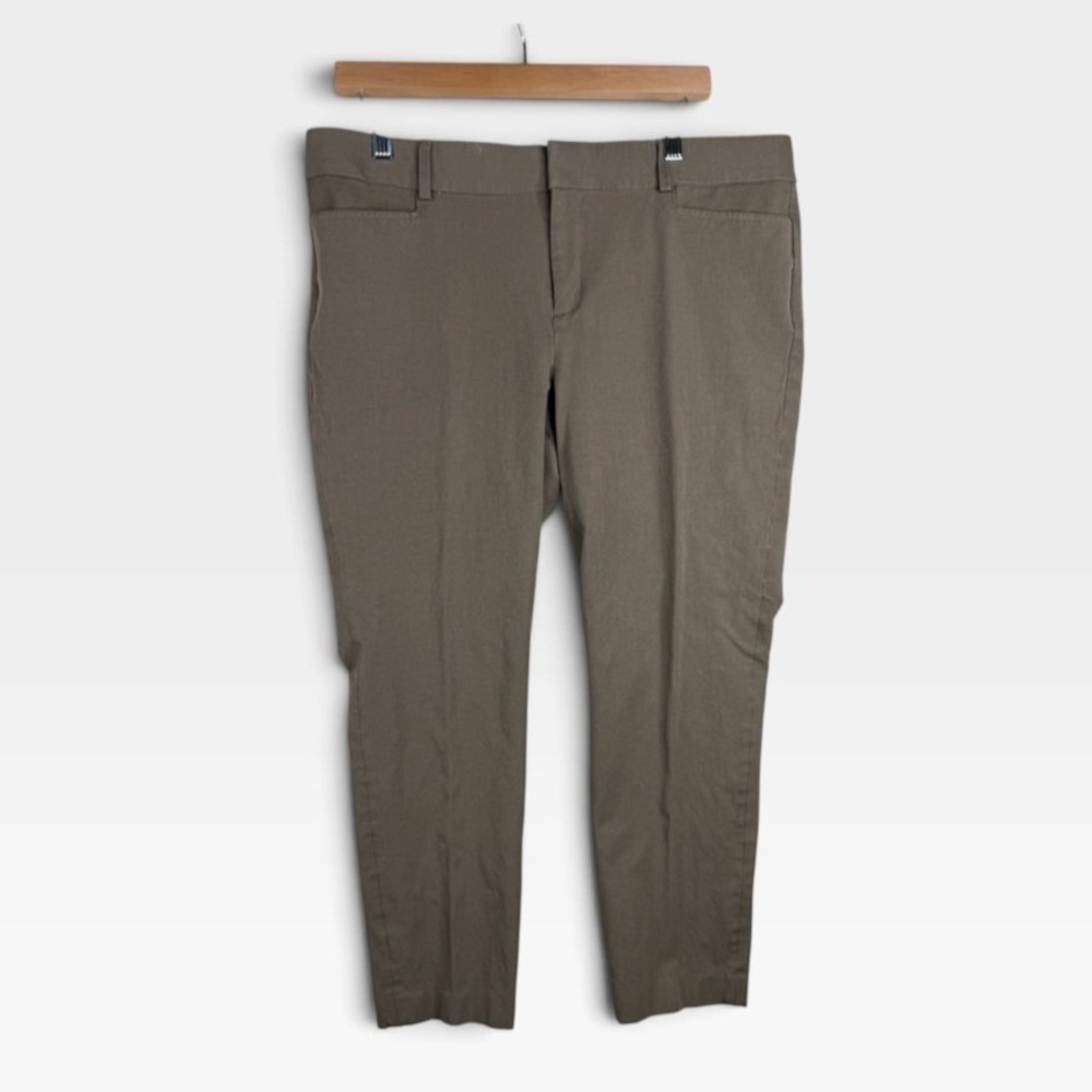 Banana Republic Womens Sloan Fit Ankle Cropped Pants size 14 Brown